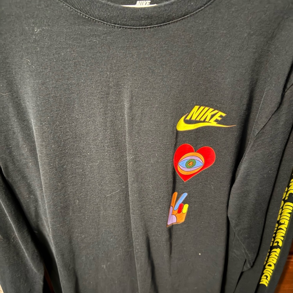 Nike Black Shirt with Vibrant Graphic